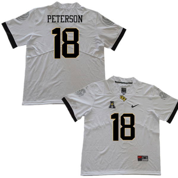 Men #18 Charlie Peterson UCF Knights College Football Jerseys Sale-White